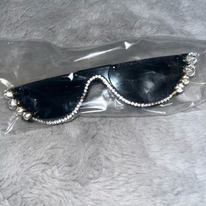 Blinged out black sunglasses
